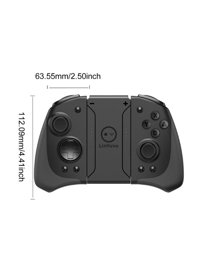 LinYuvo وحدة تحكم ألعاب بلوتوث Classic Joypad LinYuvo KS33 لجهاز Switch وSwitch Lite وSwitch OLED مع 8 ألوان من إضاءة RGB، عصا تحكم معدنية، جيروسكوب بستة محاور، وظيفة Turbo، اهتزاز مزدوج قابل للتعديل، وظيفة إيقاظ، تحكم بالحركة، انفجار سريع، بطارية 500mAh - Image 3